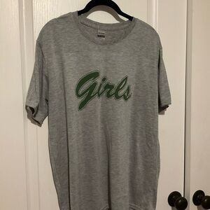Gildan Gray Tee with Green 'Girls' Print